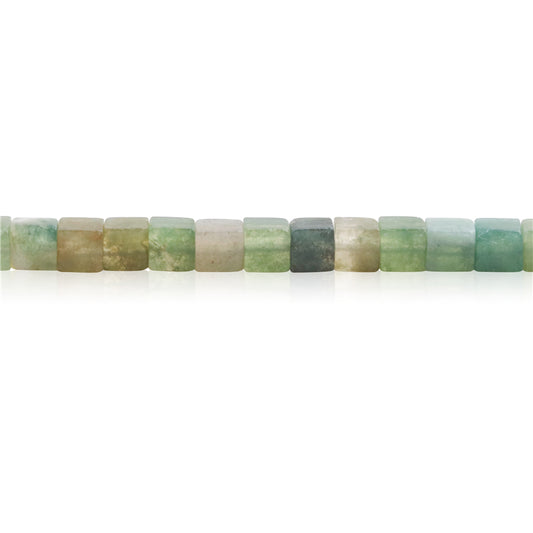 Natural Moss Agate Beads Cube 4mm Hole 0.8mm about 90pcs 39cm strand