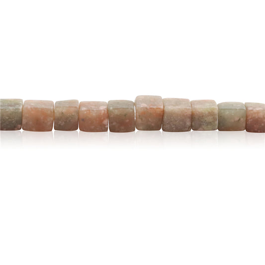 Natural Plum Blossom Jade Beads Cube 4mm Hole 0.8mm about 90pcs 39cm strand