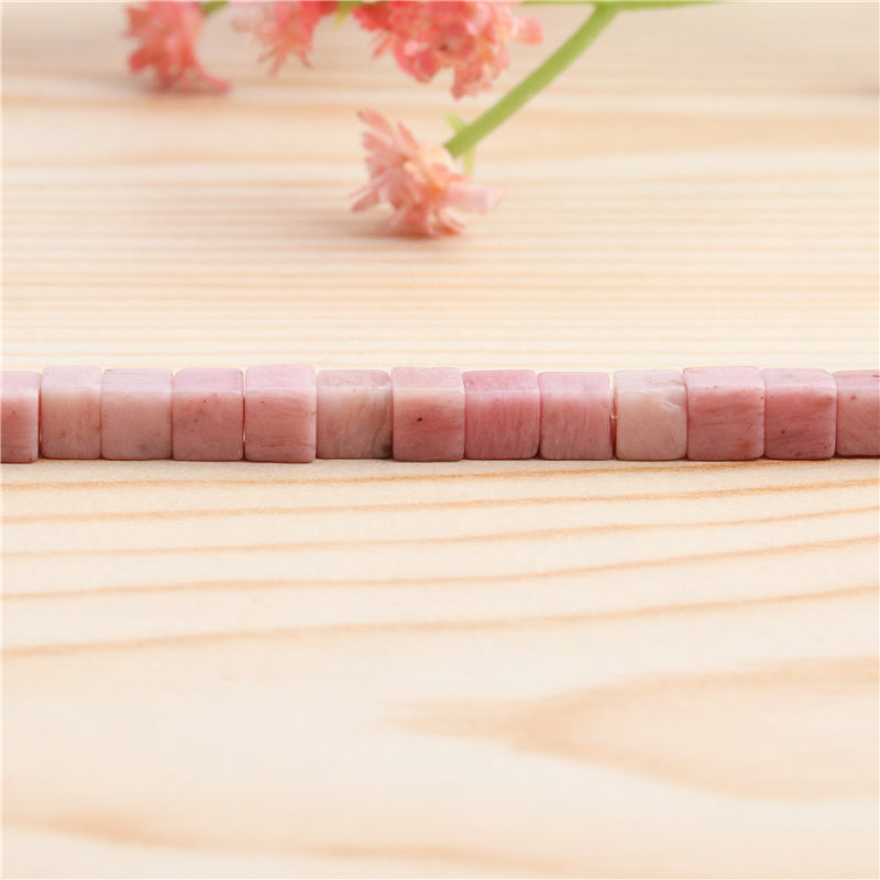 Natural Rhodochrosite Beads Cube 4mm Hole 0.8mm about 90pcs 39cm strand