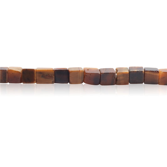 Natural Yellow Tiger Eye Beads Cube 4mm Hole 0.8mm about 90pcs 39cm strand