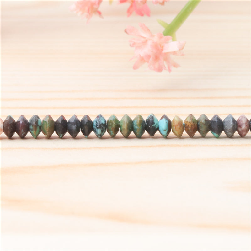 Natural Turquoise Beads Faceted Rhombus 1.8x3mm Hole 0.6mm about 201pcs 39cm strand