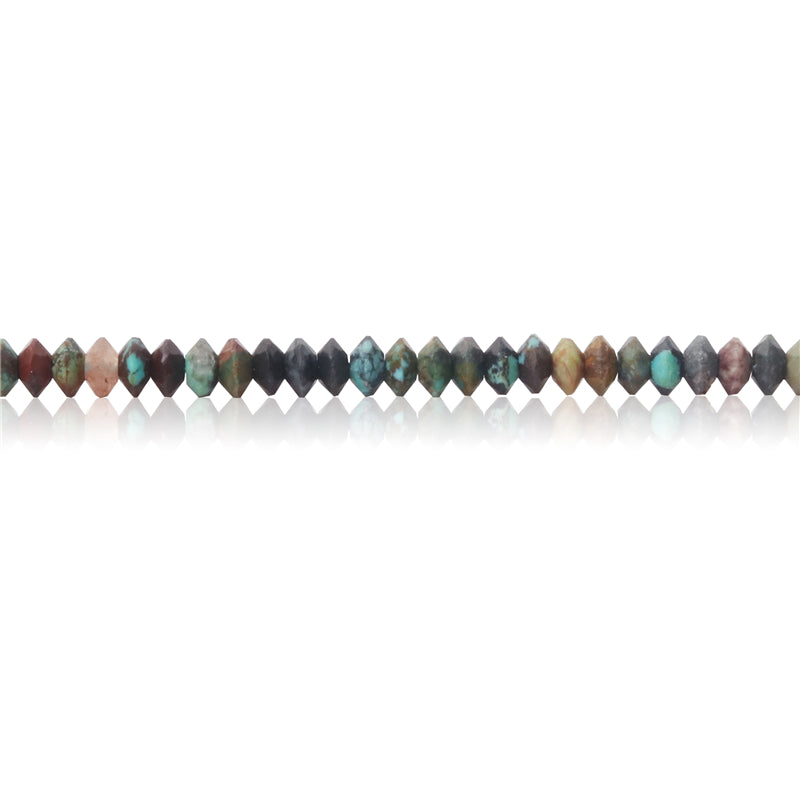 Perles Turquoise naturelles Losange facette 1.8x3mm trou 0.6mm Environ 201pcs 39cm sur fil