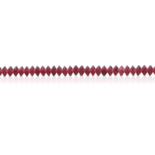 Natürliche rote Granatperlen, facettierte Raute, 1,8 x 3 mm, Loch 0,6 mm, ca. 201 Stück, 39 cm Strang