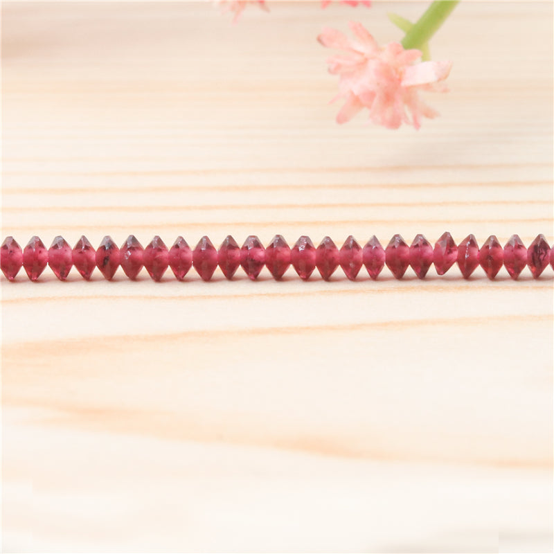 Natural Red Garnet Beads Faceted Rhombus 1.8x3mm Hole 0.6mm about 201pcs 39cm strand