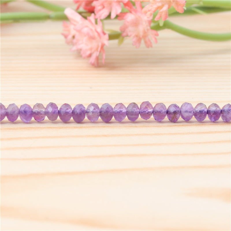 Natural Amethyst Beads Abacus Faceted 2x3mm Hole 0.6mm about 179pcs 39cm strand