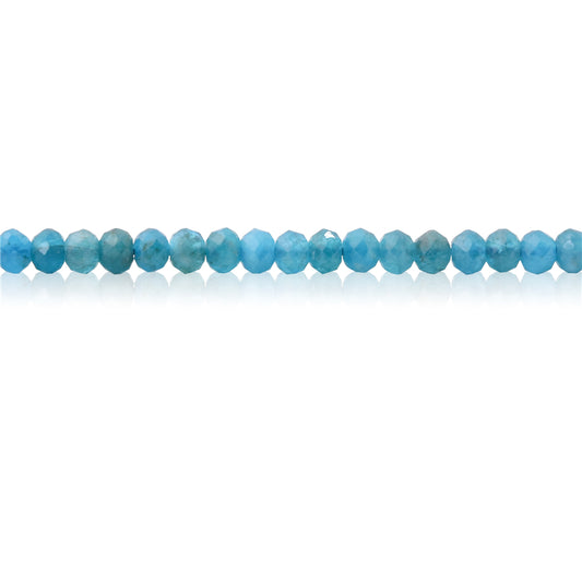 Perles Apatite naturelle Boulier facette 2x3mm trou 0.6mm environ 179pcs 39cm sur fil