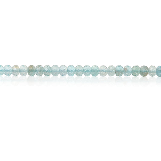 Natural Aquamarine Beads Abacus Faceted 2x3mm Hole 0.6mm about 179pcs 39cm strand