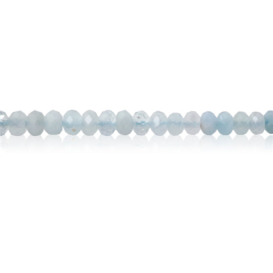 Natural Aquamarine Beads Abacus Faceted 2x3mm Hole 0.6mm about 179pcs 39cm strand