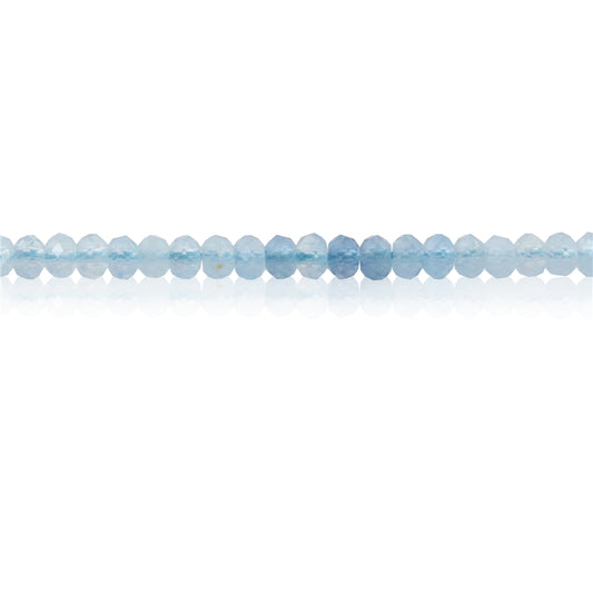 Natural Aquamarine A Beads Abacus Faceted 2x3mm Hole 0.6mm about 179pcs 39cm strand