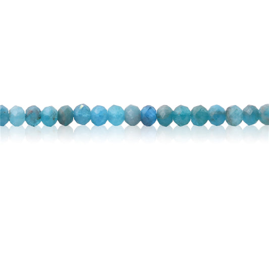 Natural Apatite Beads Abacus Faceted 2x3mm Hole 0.6mm about 179pcs 39cm strand