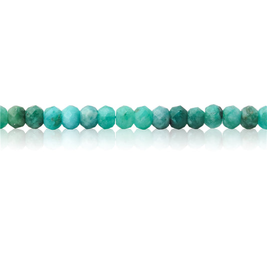 Perles Amazonite naturelle Boulier facette 2x3mm trou 0.6mm environ 179pcs 39cm sur fil