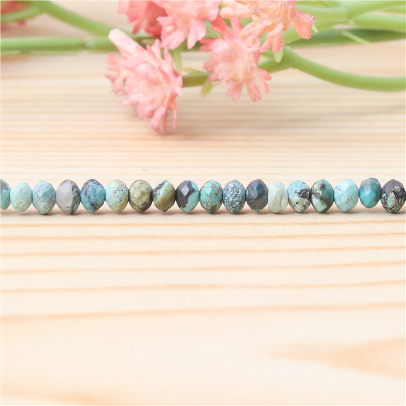 Natural Africa Turquoise Beads Abacus Faceted 2x3mm Hole 0.6mm about 179pcs 39cm strand