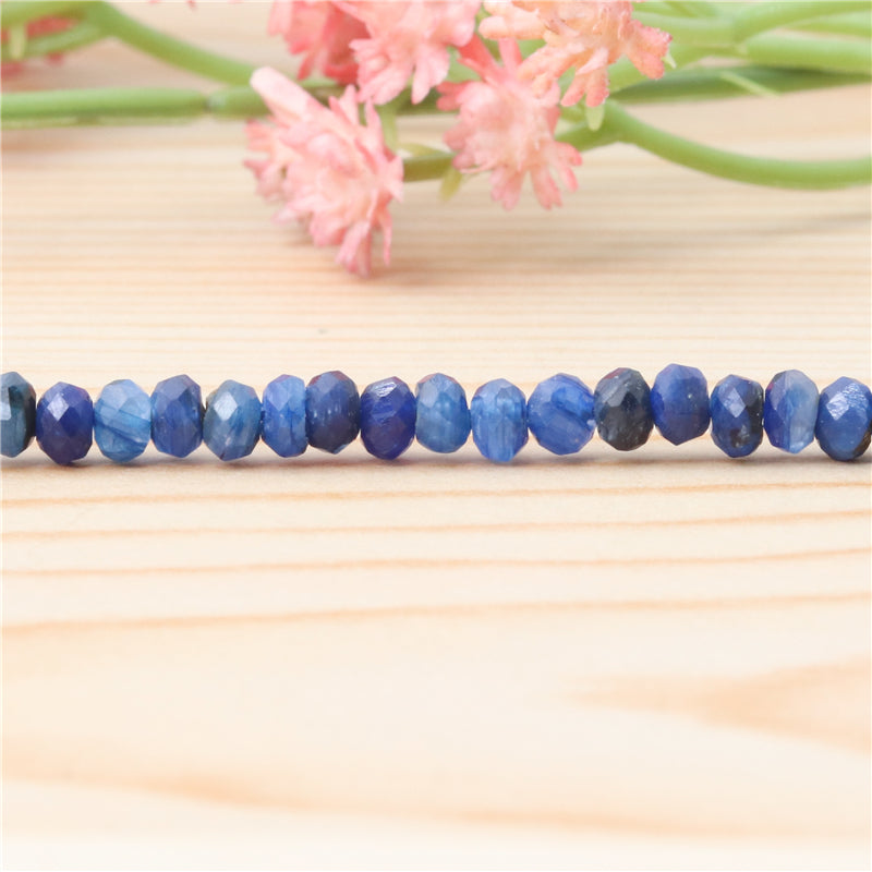 Natural Cyanite Beads Abacus Faceted 3x4mm Hole 0.6mm about 136pcs 39cm strand