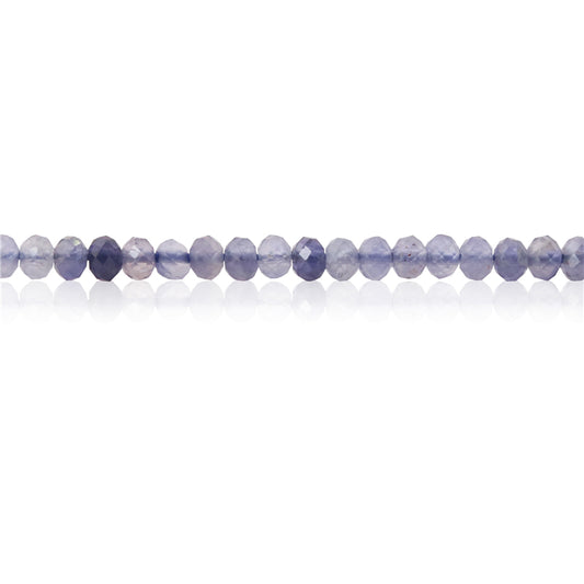 Natural Cordierite Beads Abacus Faceted 2x3mm Hole 0.6mm about 179pcs 39cm strand