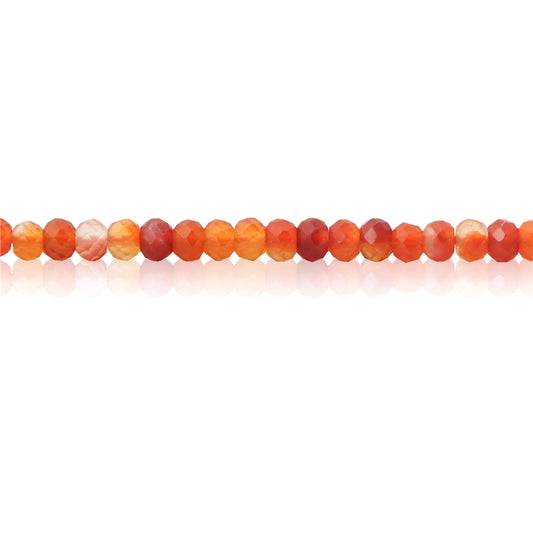 Natural Carnelian Beads Abacus Faceted 2x3mm Hole 0.6mm about 179pcs 39cm strand