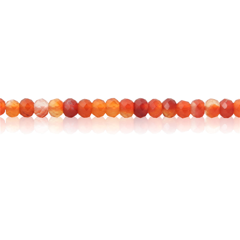 Natural Carnelian Beads Abacus Faceted 3x4mm Hole 0.6mm about 136pcs 39cm strand