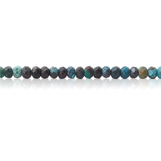 Perles chrysocolle naturelles boulier facette 2x3mm trou 0.6mm environ 179pcs 39cm sur fil