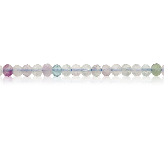 Perles Fluorite Naturelle Boulier Facette 2x3mm Trou 0.6mm Environ 179pcs Fil de 39cm