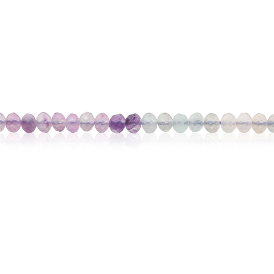 Perles Fluorite Naturelle Boulier Facette 2x3mm Trou 0.6mm Environ 179pcs Fil de 39cm