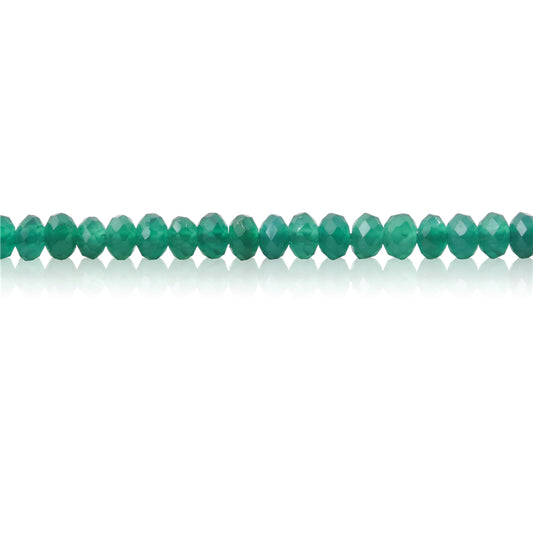 Perles d'agate verte naturelle boulier facette 2x3mm trou 0.6mm environ 179pcs 39cm sur fil