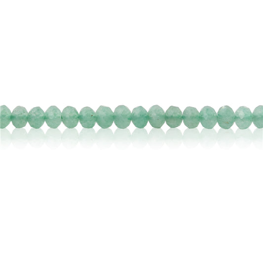 Perles Aventurine verte naturelle boulier facette 2x3mm trou 0.6mm environ 179pcs 39cm sur fil