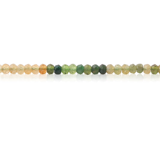 Natural Green Garnet Beads Abacus Faceted 2x3mm Hole 0.6mm about 179pcs 39cm strand