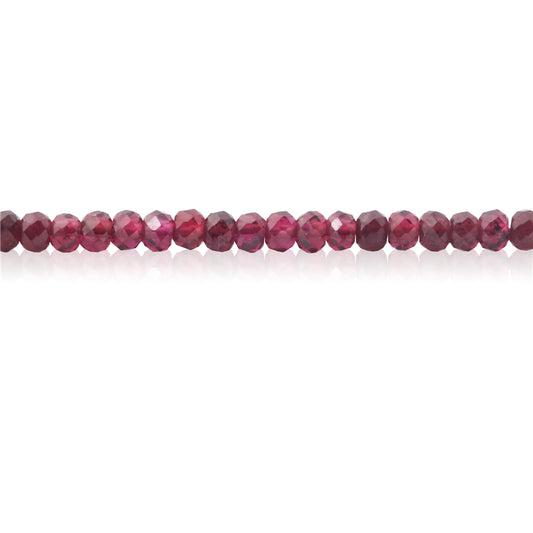 Natürliche rote Granatperlen, Abakus, facettiert, 2 x 3 mm, Loch 0,6 mm, ca. 179 Stück, 39 cm Strang