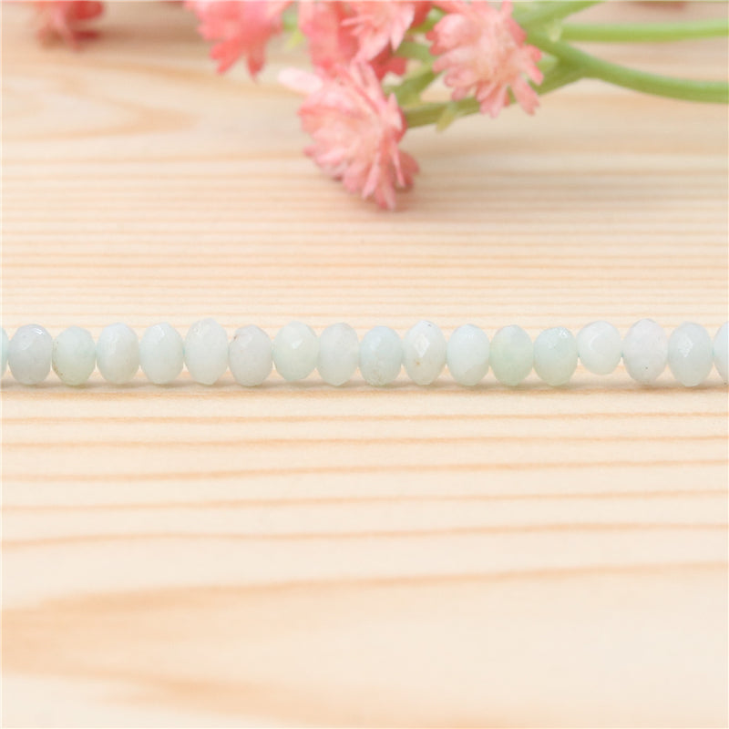 Natural Jade A Beads Abacus Faceted 3x4mm Hole 0.6mm about 136pcs 39cm strand