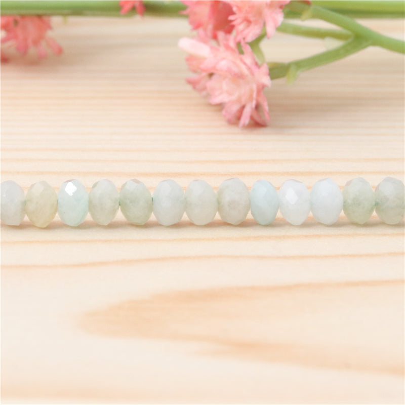 Natural Jade B Beads Abacus Faceted 3x4mm Hole 0.6mm about 136pcs 39cm strand