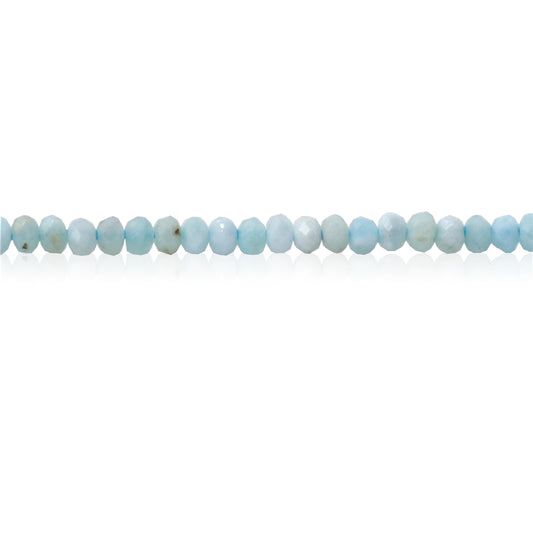 Perles Larimar naturelles Boulier facette 2x3mm trou 0.6mm Environ 179pcs 39cm sur fil