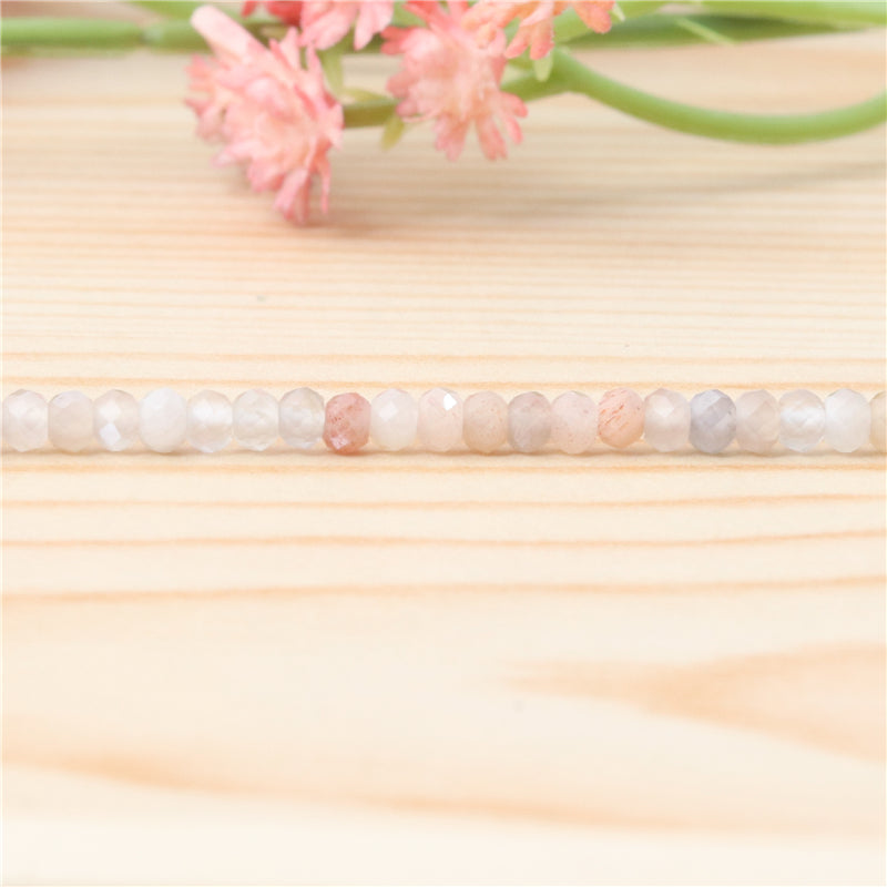 Natural Moonstones Beads Abacus Faceted 2x3mm Hole 0.6mm about 179pcs 39cm strand