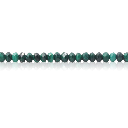 Perline di malachite naturale Abaco sfaccettato 3x4 mm Foro 0,6 mm circa 136 pezzi filo da 39 cm