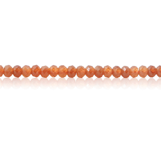 Perles de grenat orange naturel boulier facette 2x3mm trou 0.6mm environ 179pcs 39cm sur fil