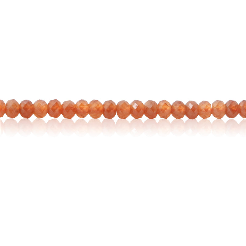 Perles de grenat orange naturel boulier facette 3x4mm trou 0.6mm environ 136pcs 39cm sur fil