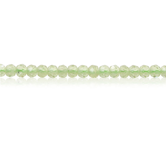 Natürliche Peridot-Perlen, Abakus, facettiert, 2 x 3 mm, Loch 0,6 mm, ca. 179 Stück, 39 cm Strang