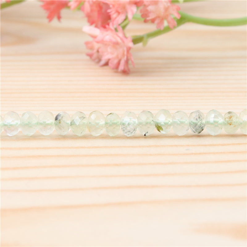 Natural Prehnite A Beads Abacus Faceted 3x4mm Hole 0.6mm about 136pcs 39cm strand