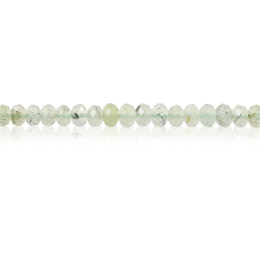 Perles Prehnite A boulier facette facette 2x3mm trou 0.6mm environ 179pcs 39cm sur fil