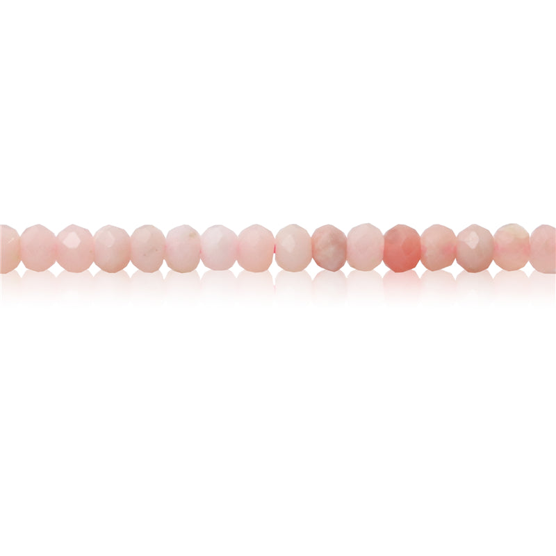 Perles Opale Rose Naturelle Boulier Facette 3x4mm Trou 0.6mm Environ 136pcs Fil de 39cm