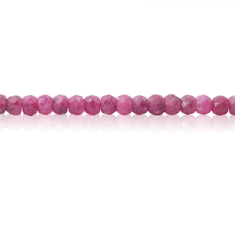 Natural Ruby Crystal Beads Abacus Faceted 3x4mm Hole 0.6mm about 136pcs 39cm strand