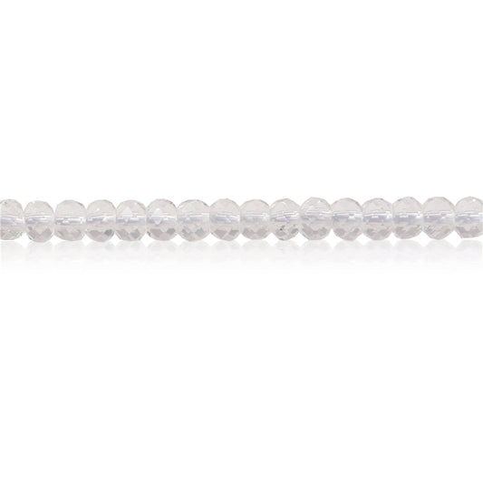 Perles Cristal de Roche Naturelle Boulier Facette 2x3mm Trou 0.6mm Environ 179pcs Fil de 39cm