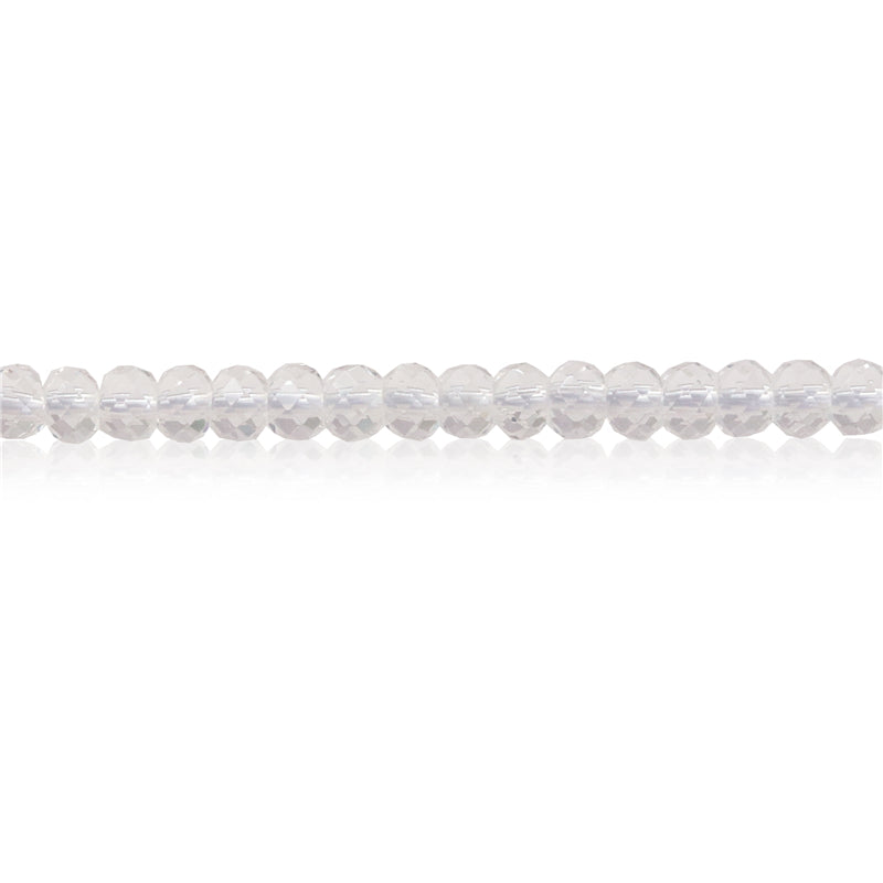 Natural Rock Crystal Beads Abacus Faceted 3x4mm Hole 0.6mm about 136pcs 39cm strand