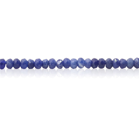 Perles sodalite naturelle boulier facette 2x3mm trou 0.6mm environ 179pcs 39cm sur fil