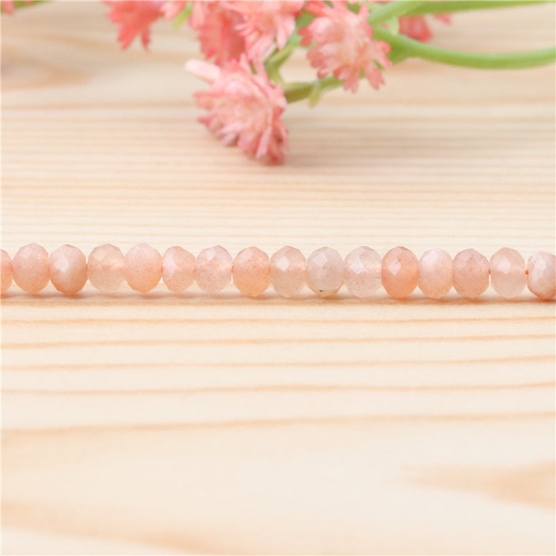 Natural Sunstone Beads Abacus Faceted 3x4mm Hole 0.6mm about 136pcs 39cm strand