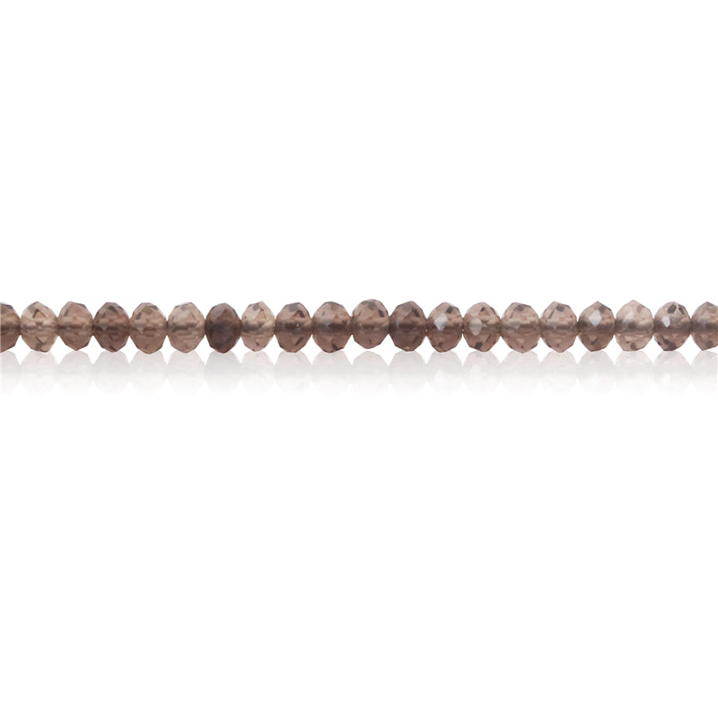 Natural Smoky Quartz Beads Abacus Faceted 2x3mm Hole 0.6mm about 179pcs 39cm strand