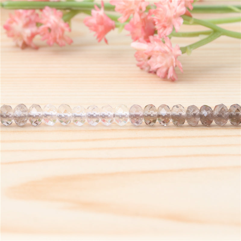 Natural Smoky Quartz Crystal Beads Abacus Faceted 2x3mm Hole 0.6mm about 179pcs 39cm strand