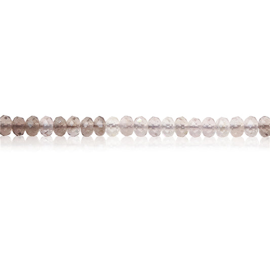 Perles de cristal de quartz fumé naturel boulier à facettes 3x4mm trou 0.6mm environ 136pcs 39cm sur fil