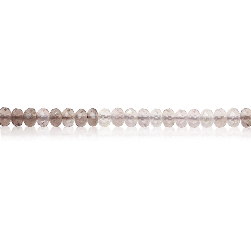 Perles de cristal de quartz fumé naturel boulier à facettes 2x3mm trou 0.6mm environ 179pcs 39cm sur fil