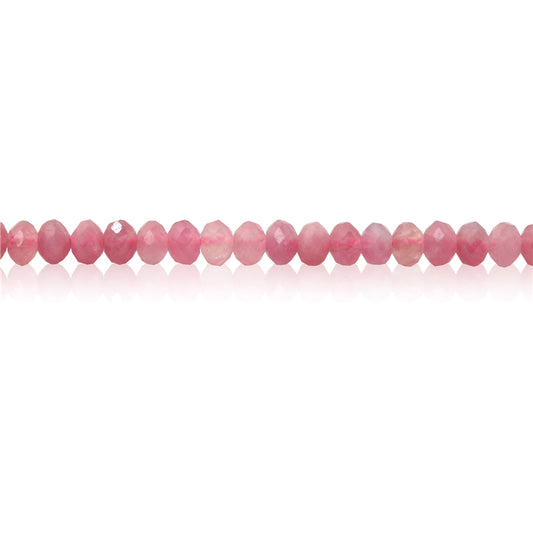 Perles Tourmaline rose naturelle Boulier facette 2x3mm trou 0.6mm Environ 179pcs Fil de 39cm