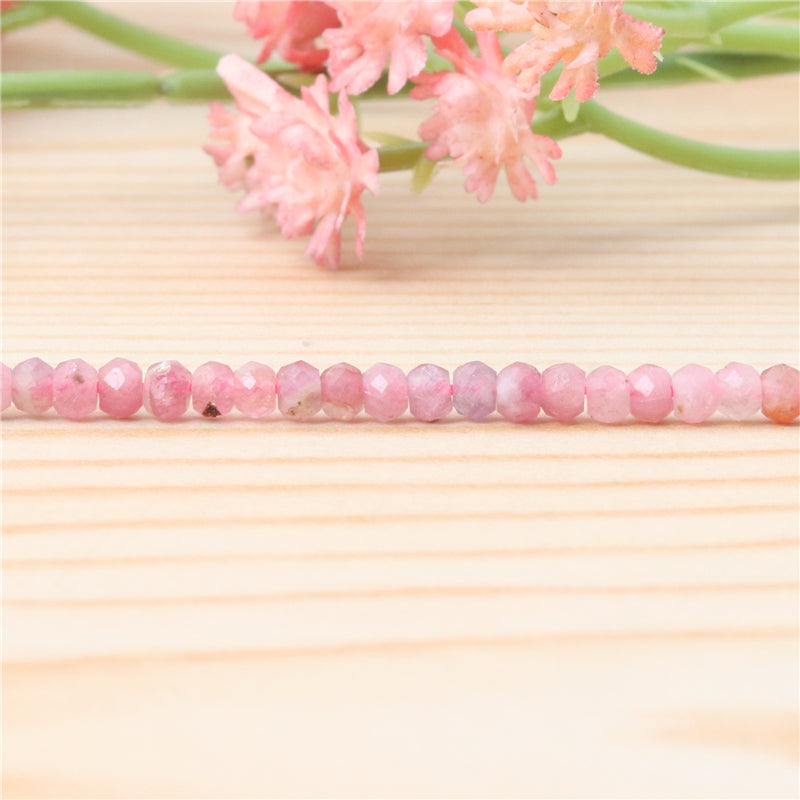 Natural Pink Tourmaline Beads Abacus Faceted 2x3mm Hole 0.6mm about 179pcs 39cm strand