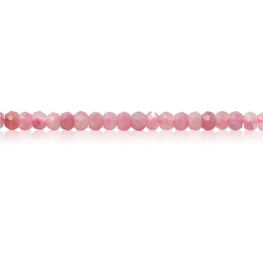 Perles Tourmaline rose naturelle Boulier facette 2x3mm trou 0.6mm Environ 179pcs Fil de 39cm